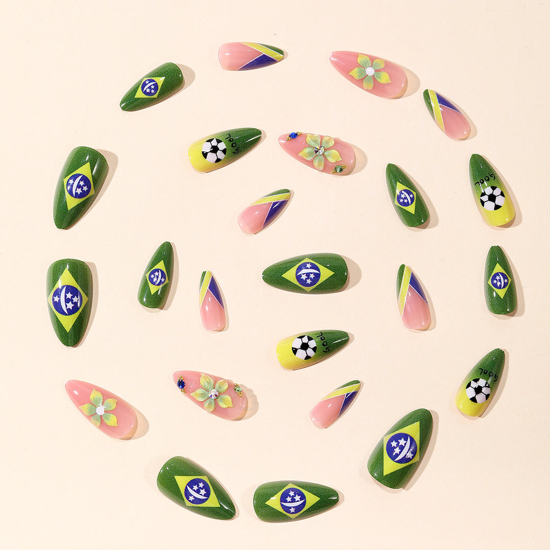 Themed Soccer-Inspired Nail Art Extensions Stornfield