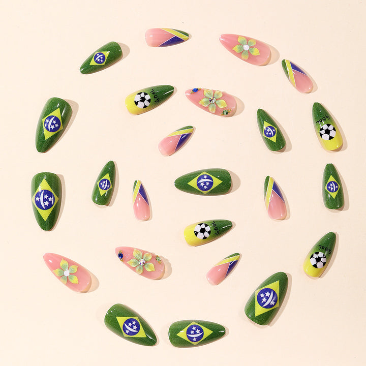 Themed Soccer-Inspired Nail Art Extensions Stornfield