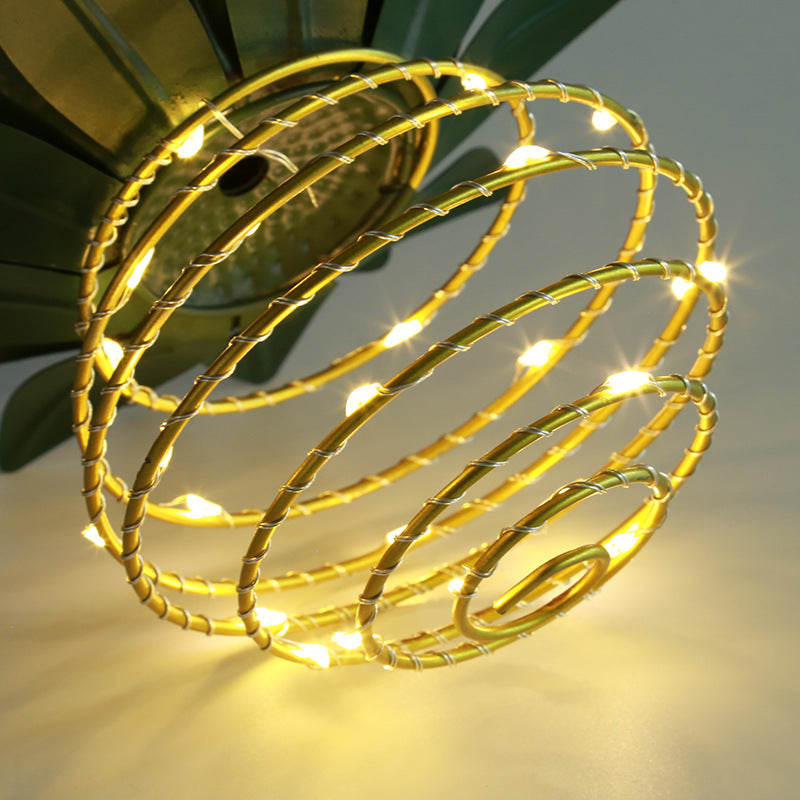 Spiral Pendant LED Hanging Planter Lamp With Faux Tropical Leaf Topper Stornfield