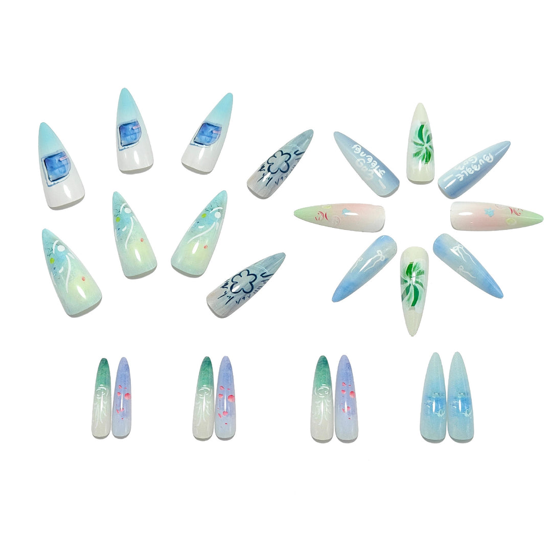 Acrylic Nail Set with Exclusive Drop Design Stornfield
