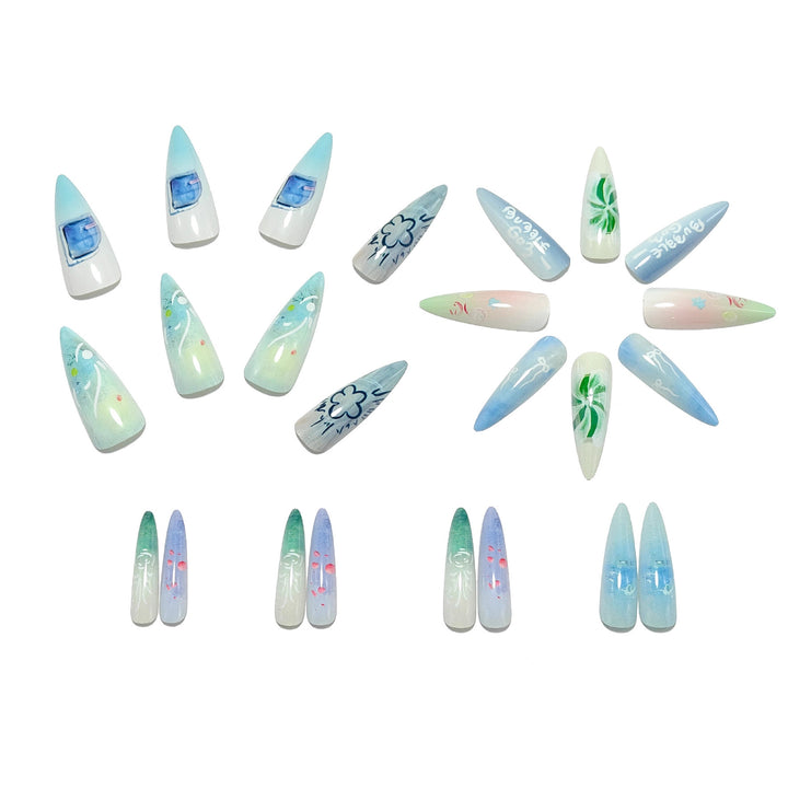 Acrylic Nail Set with Exclusive Drop Design Stornfield