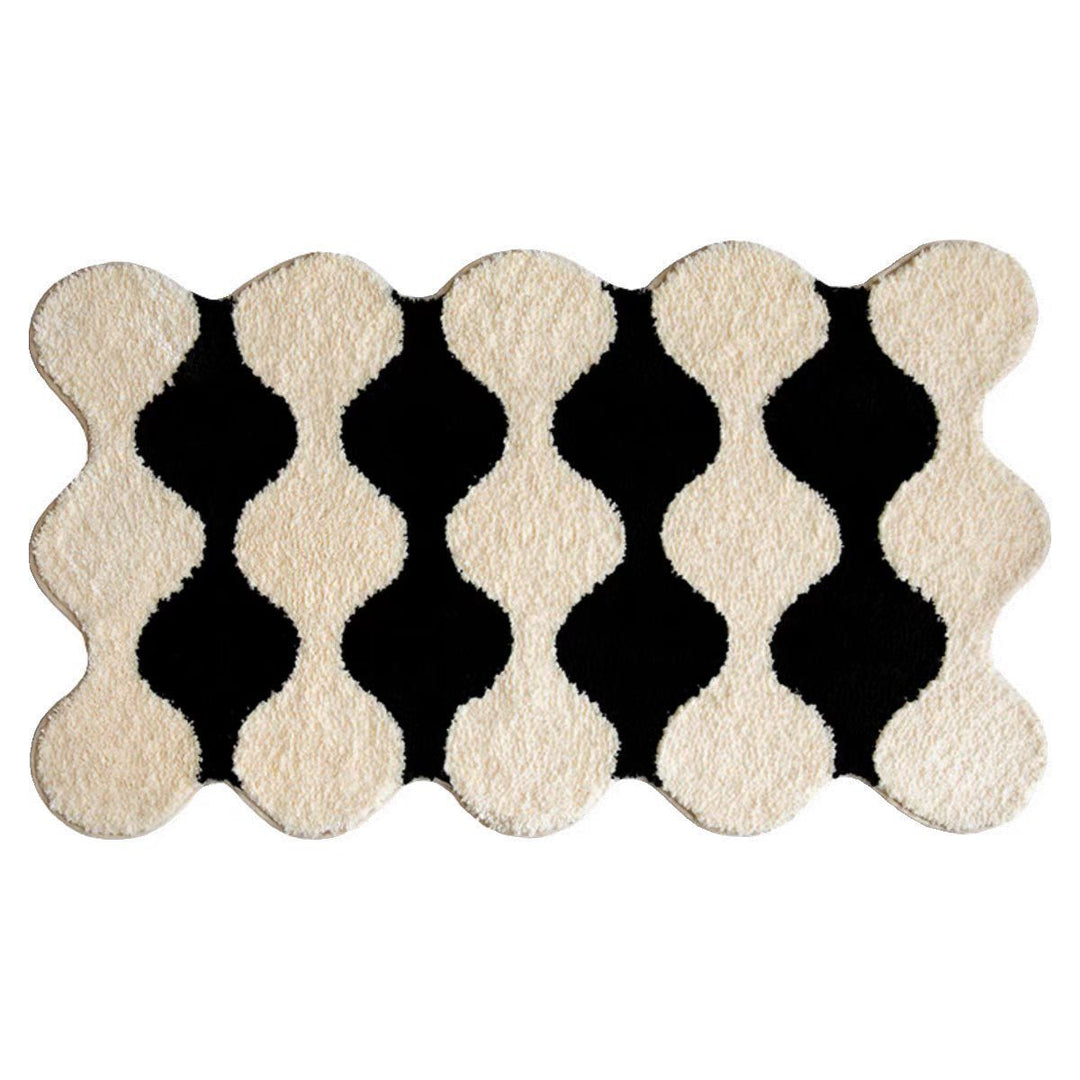 Sculpted Scalloped Plush Geometric Tufted Area Rug