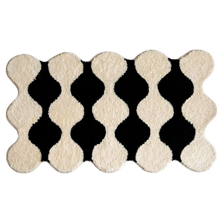 Sculpted Scalloped Plush Geometric Tufted Area Rug