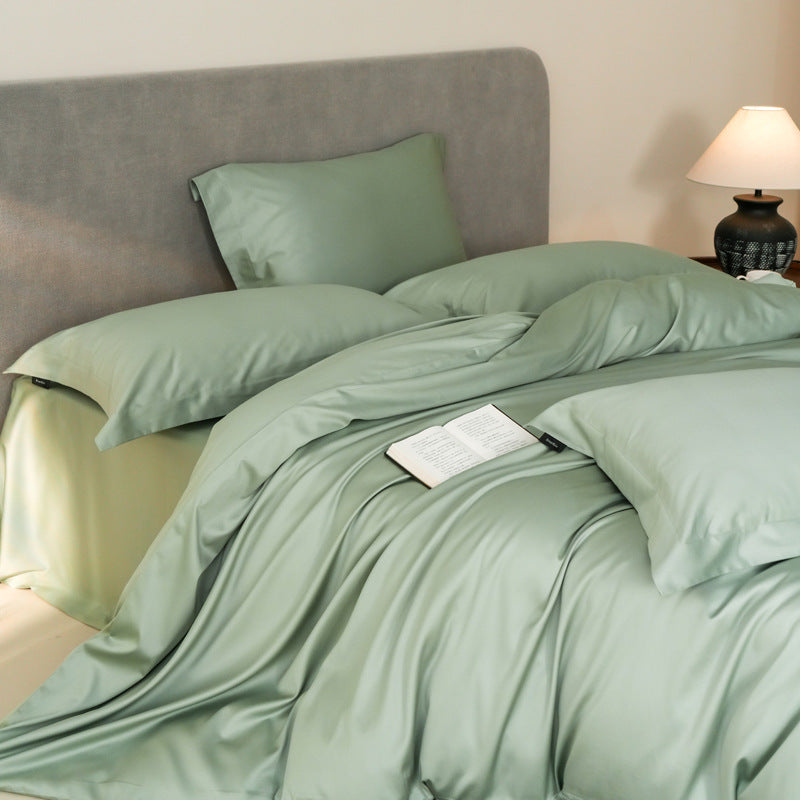 Silk-Feel Sateen Duvet Cover Set with Pillowcases and Breathable Wrinkle-Resistant Finish