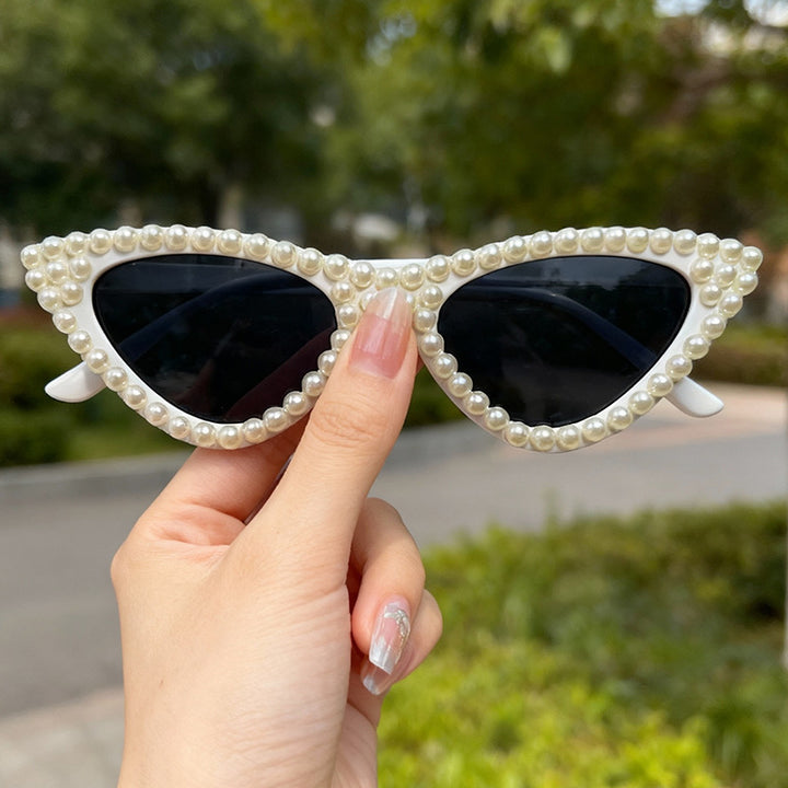 Pearl-Embellished Cat Eye Sunglasses Stornfield