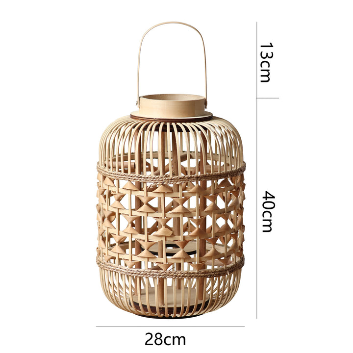 Decorative Lantern made of woven bamboo Stornfield