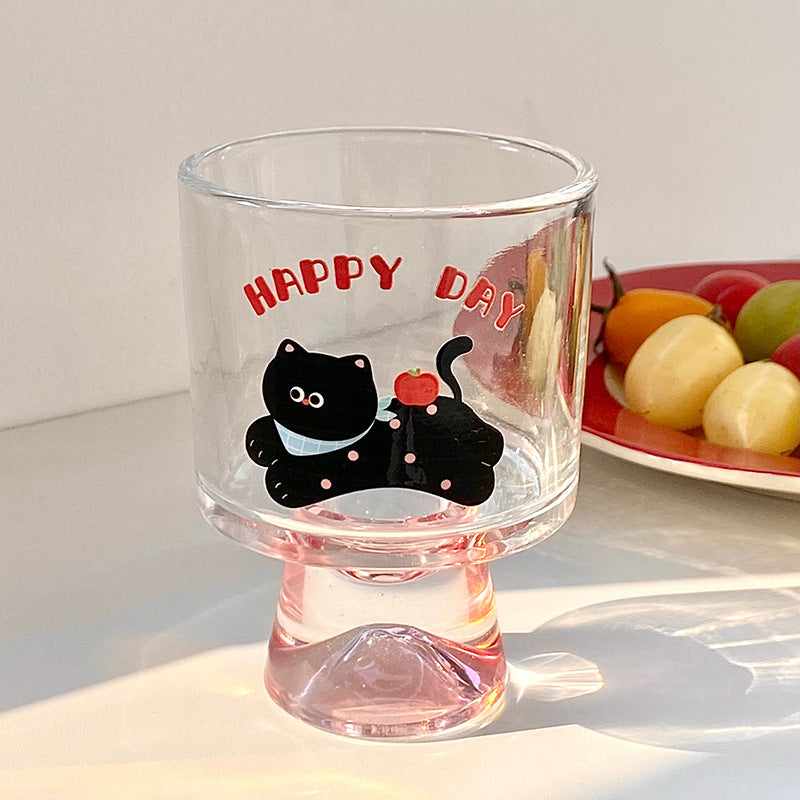 Glass chalice with cheerful cat motif Stornfield