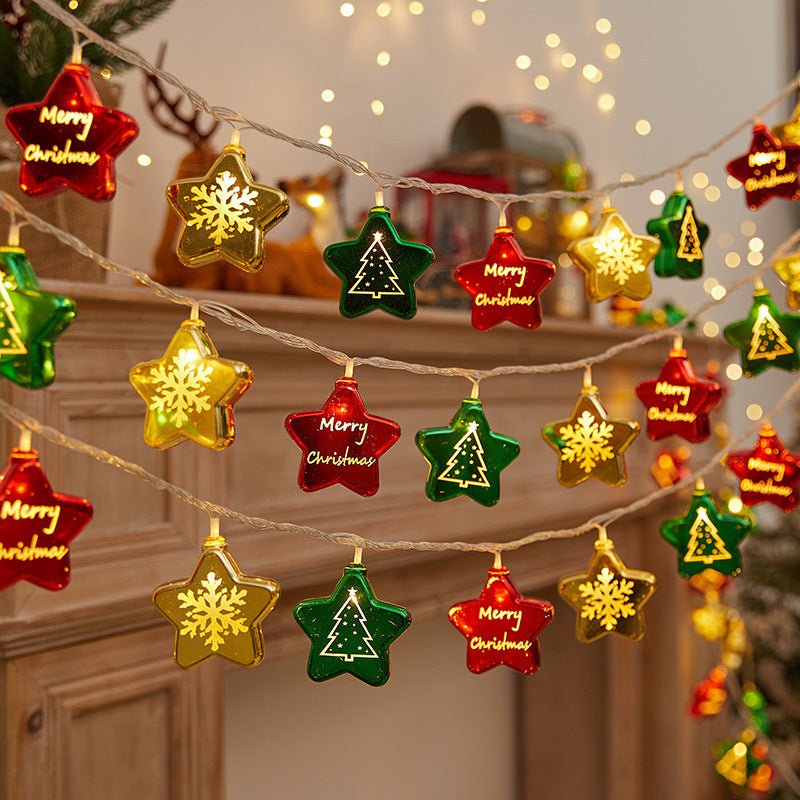 Festive string lights with Christmas ornaments Stornfield
