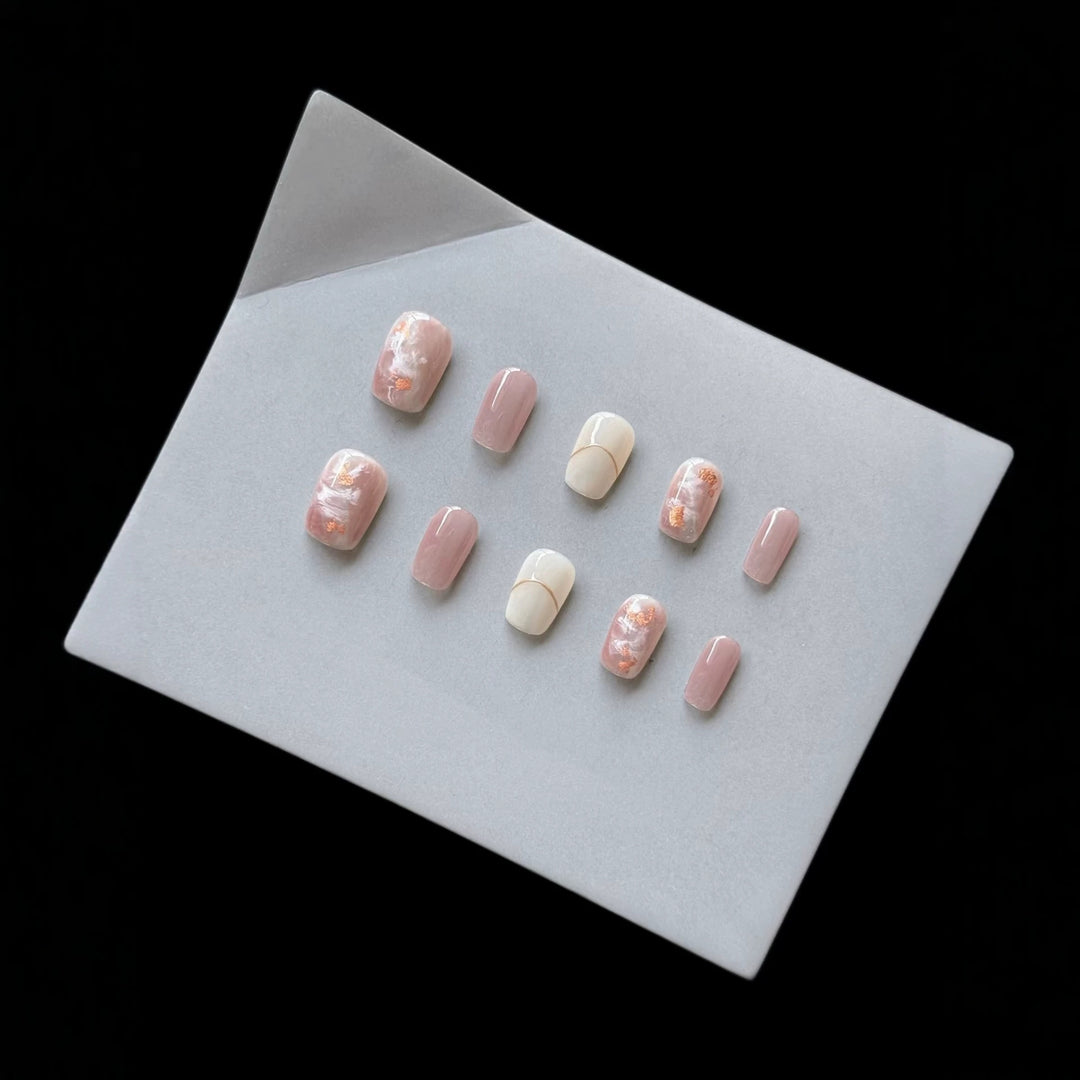 Artistic Marble Design Press-On Nails