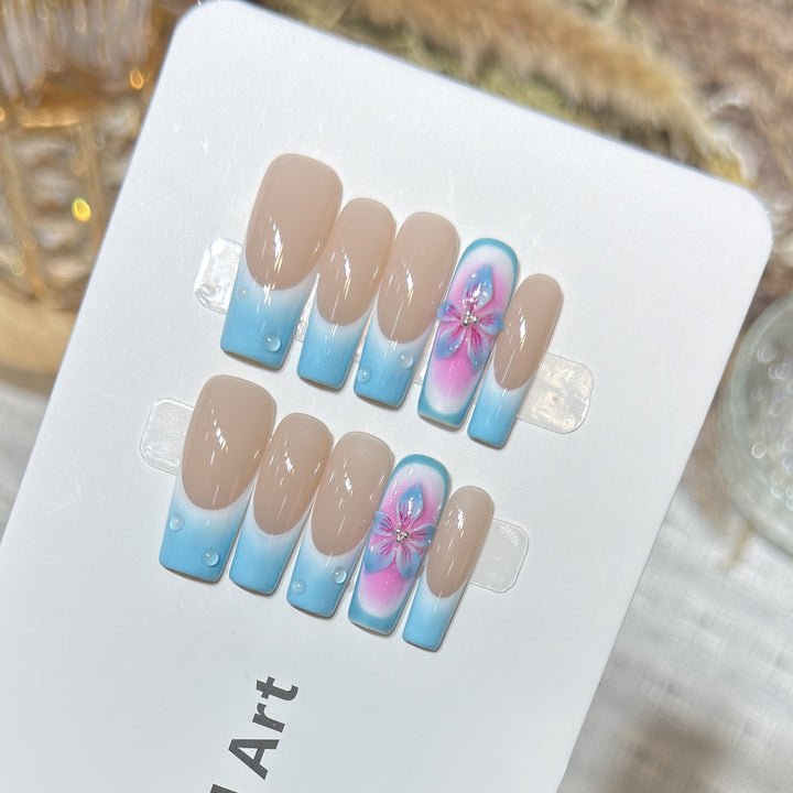 Floral-Accent Press-On Nail Set Stornfield