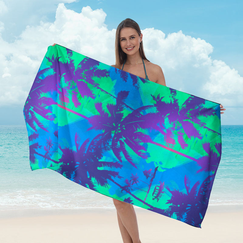 Beach blanket with tropical leaf design Stornfield