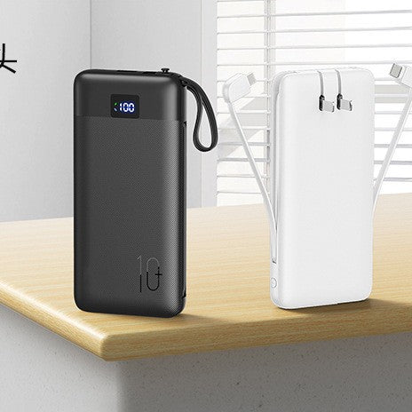 Slim High-capacity portable power bank with integrated charging cables and digital LED display Stornfield