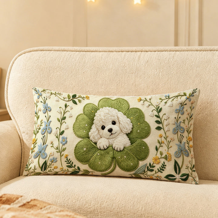 Cat-Themed Embroidered Decorative Throw Pillow