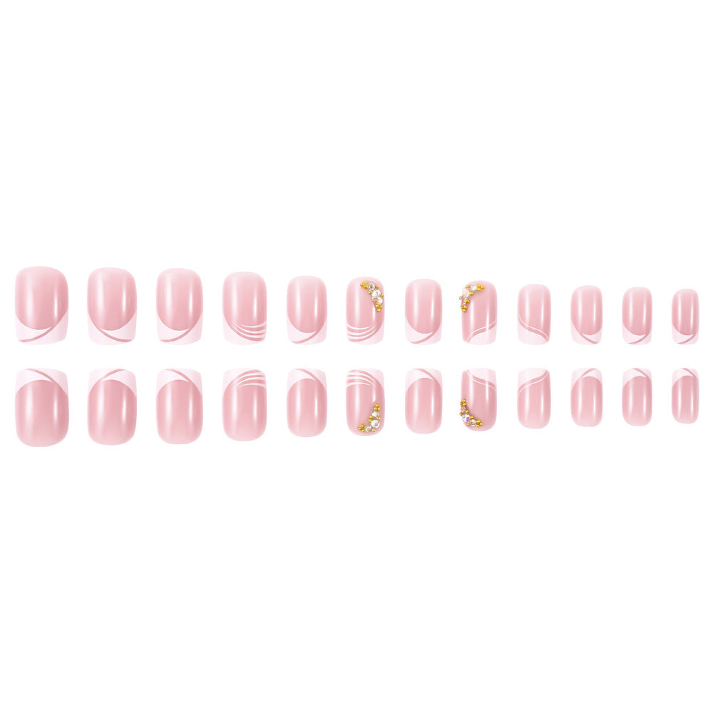 Elegant French Tip Press-On Nail Art Stornfield