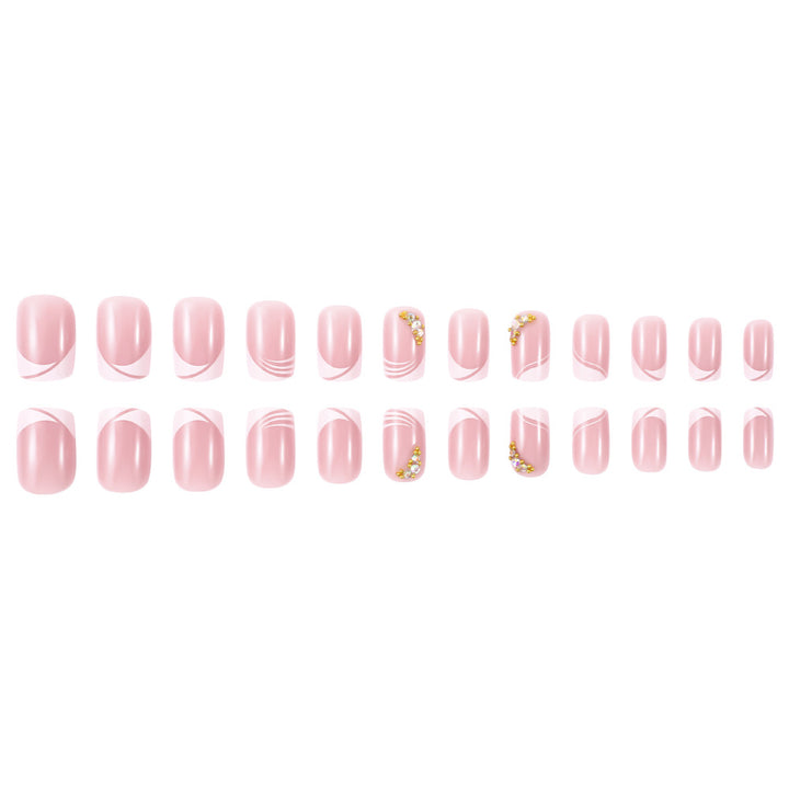 Elegant French Tip Press-On Nail Art Stornfield