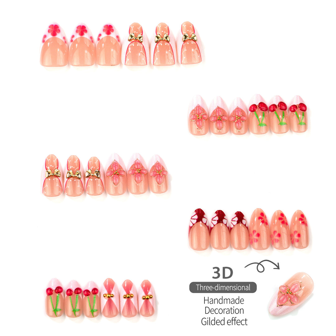 Decorative Cherry Blossom Press-On Nail Set