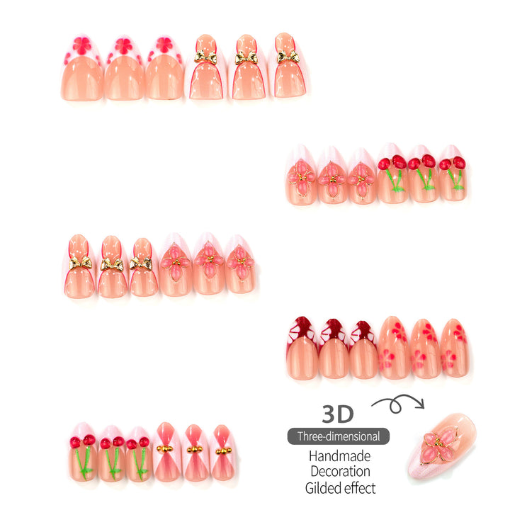 Decorative Cherry Blossom Press-On Nail Set