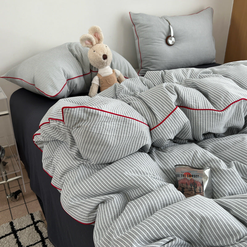 Striped Soft Duvet Cover Set