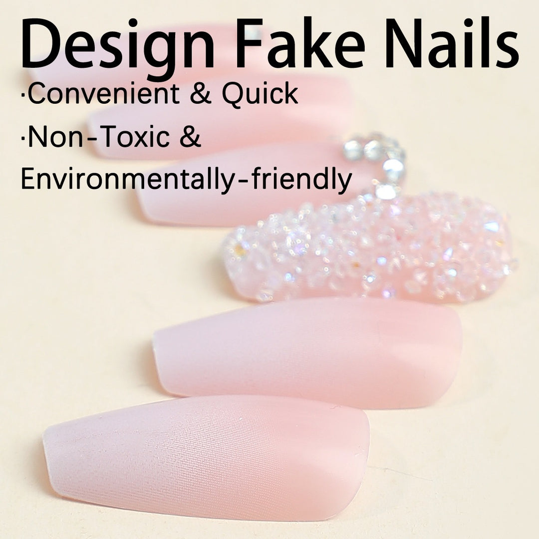 Acrylic Nail Set with Glamorous Glitter Accents and Trendy Designs Stornfield