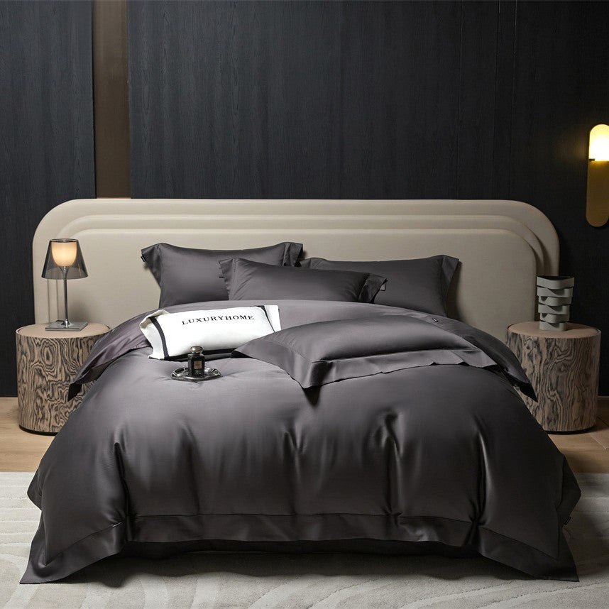 Luxury Sateen Duvet Cover Bedding Set with Hidden Zipper and Pillow Shams