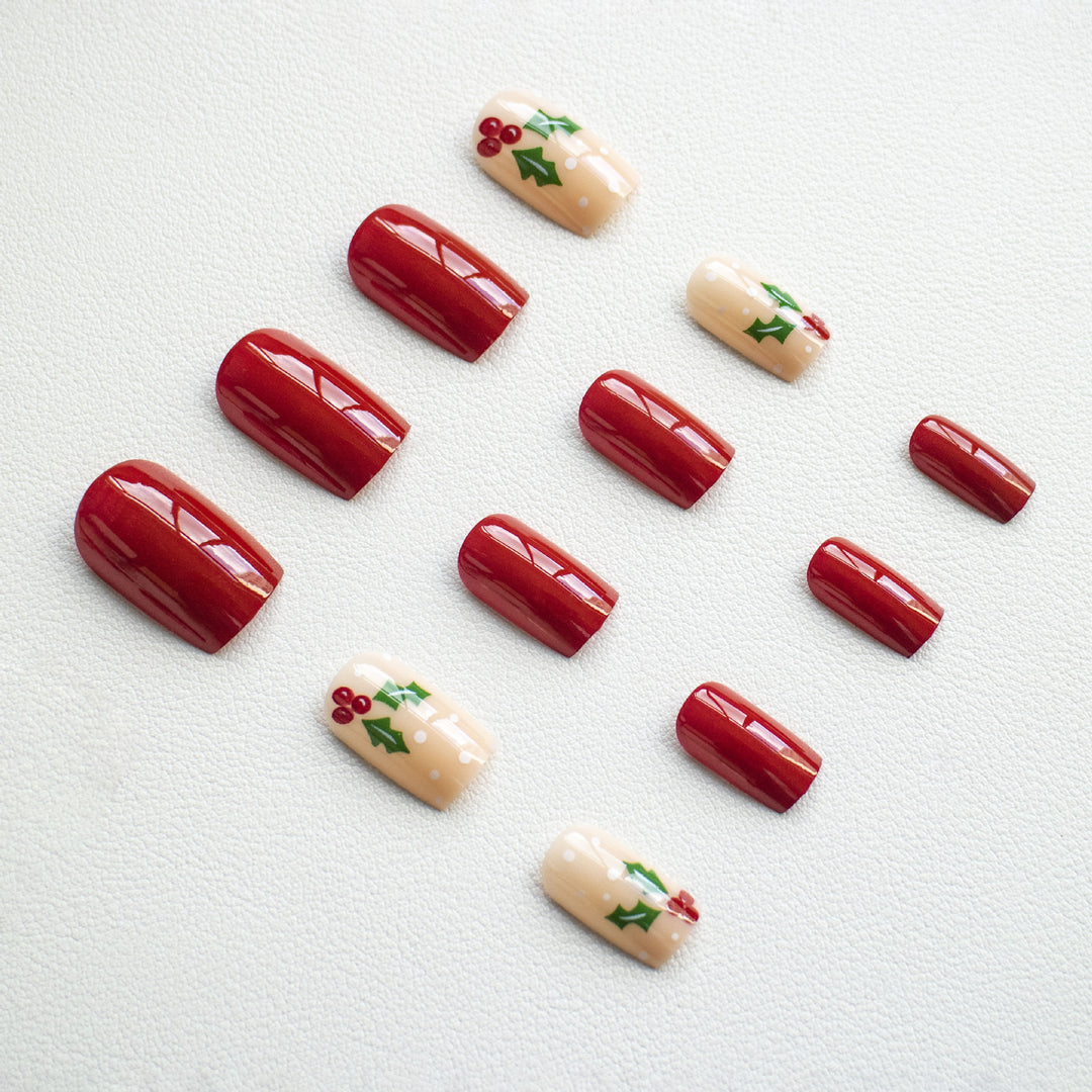 Holiday-Themed Floral Nail Art Set