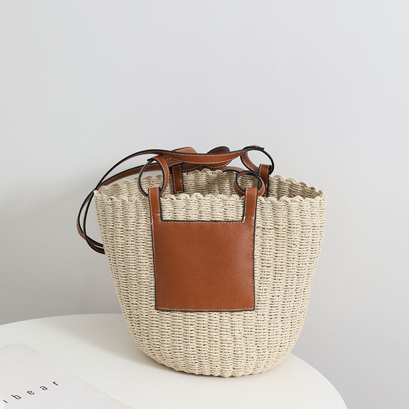 Basket bag with elegant leather detail Stornfield
