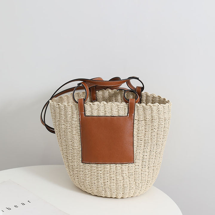 Basket bag with elegant leather detail Stornfield