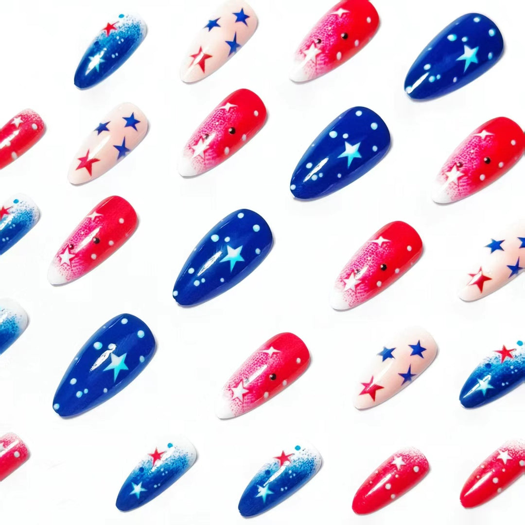 Creative artificial nails with festive star design Stornfield