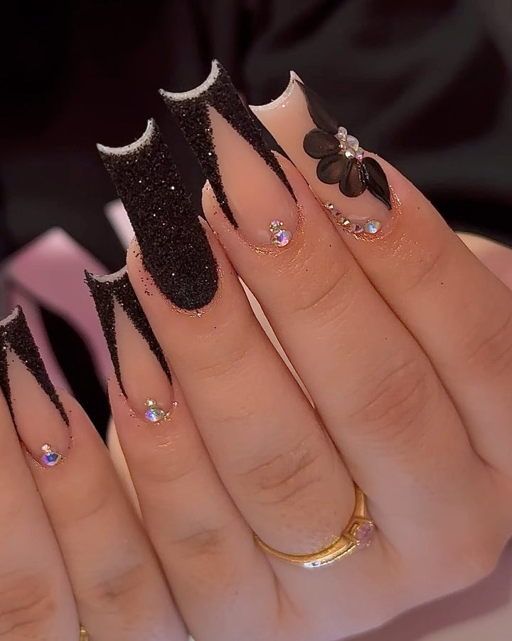 Ornate Butterfly-Inspired Acrylic Nail Extensions Stornfield