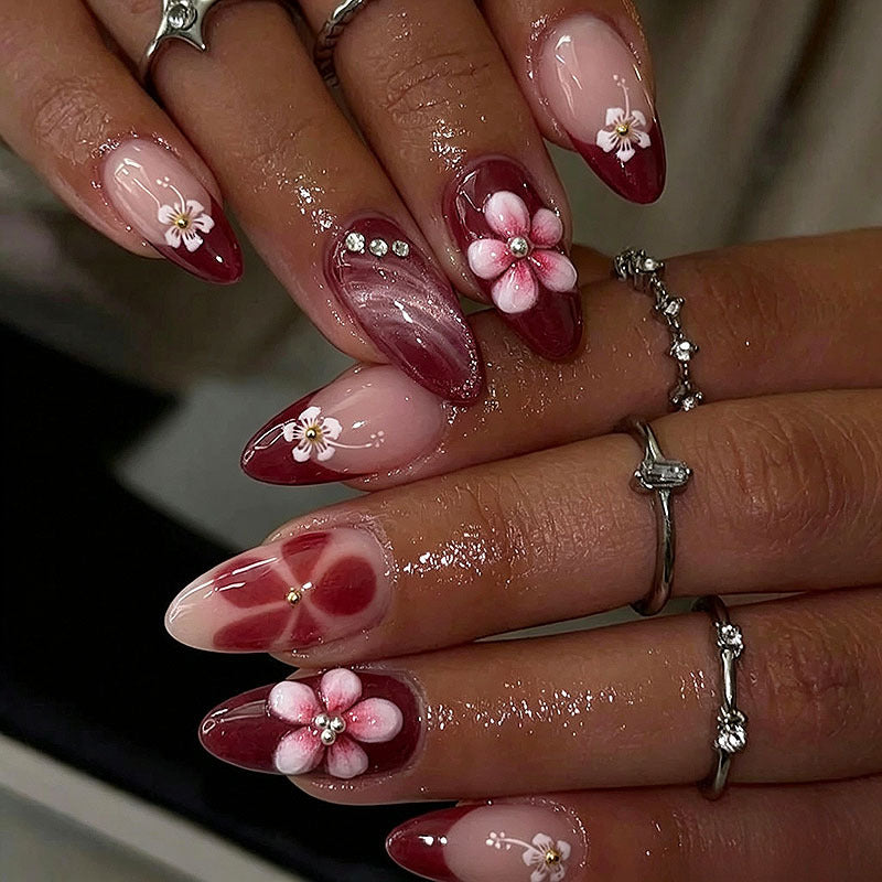 Vintage Floral Press-On Nails