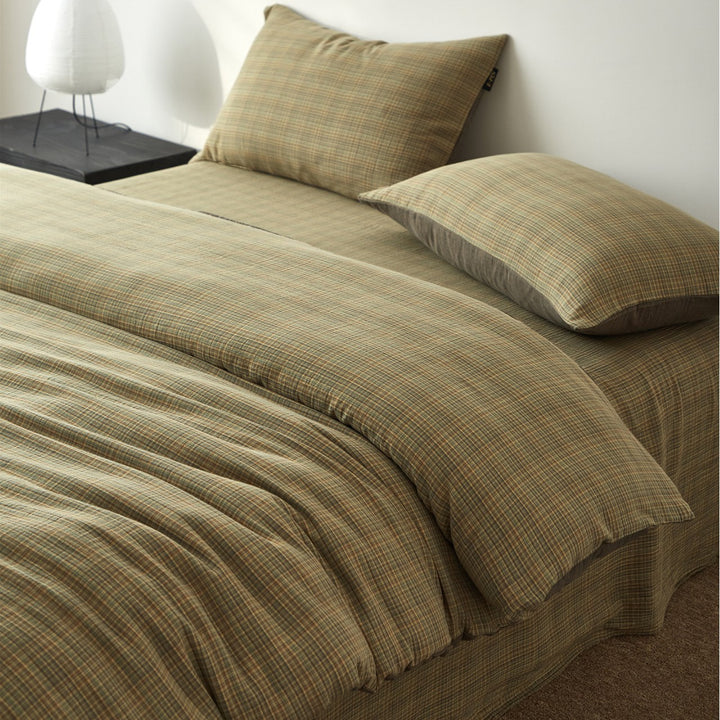 Stonewashed Linen-Blend Duvet Cover Set with Deep-Pocket Skirt & Envelope Shams