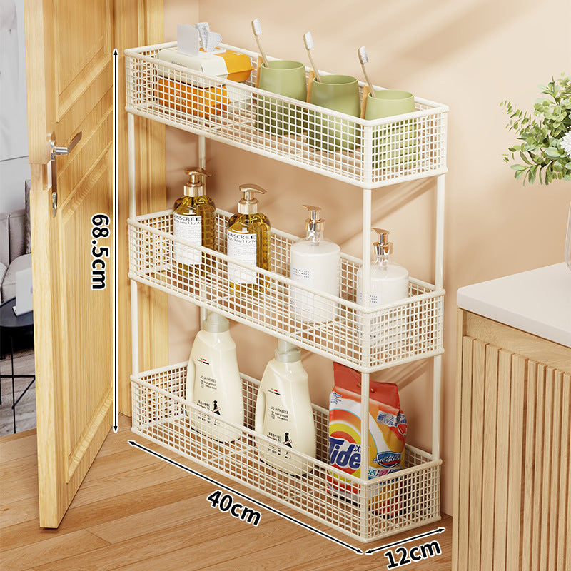Slim Narrow Pull-Out Mesh Storage Organizer for Cabinet and Door Gap