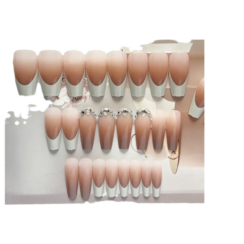 Decorative Press-On Nail Tips with Rhinestone Accent Stornfield