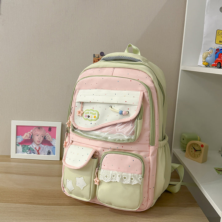 Multi-Pocket Casual Backpack with Transparent Window Stornfield