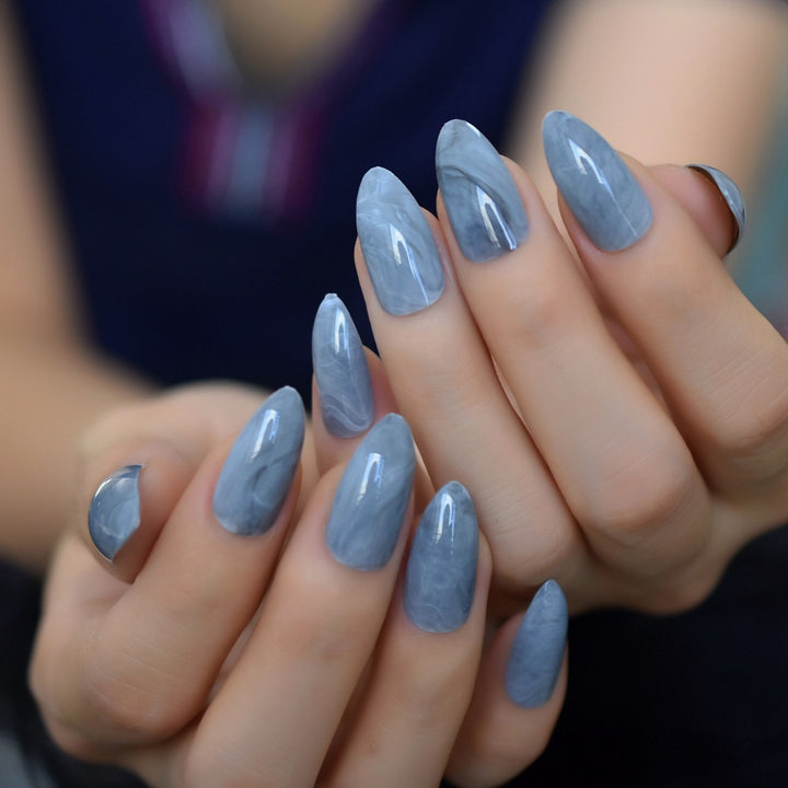Elegant Marble Effect Press-On Nail Tips Stornfield