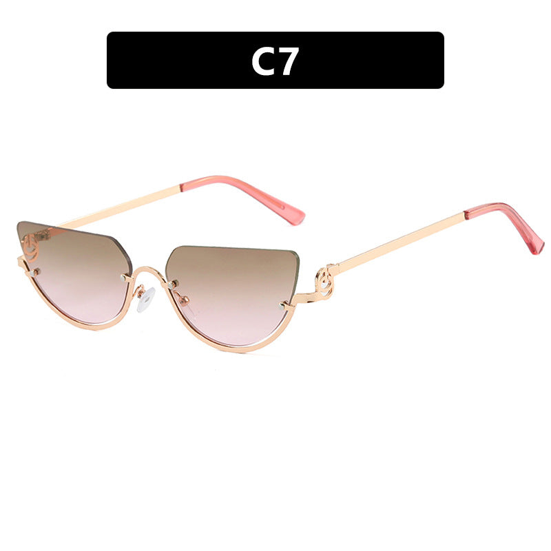 Ladies Cat-Eye Sunglasses with Gold-Colored Metal Frame and UV Protection Stornfield