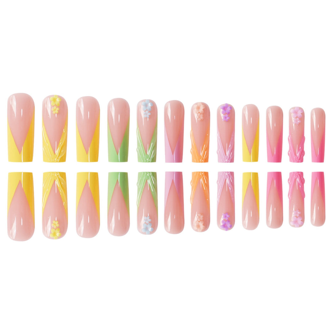Floral Accent Long Nail Extensions Stornfield