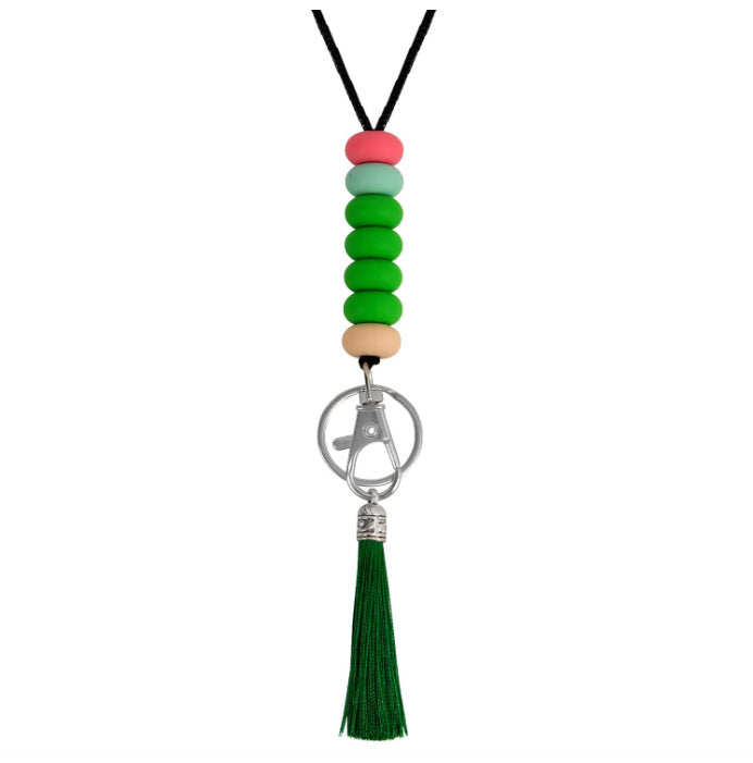 Colorful Beaded Keychain Lanyard with Tassel Stornfield