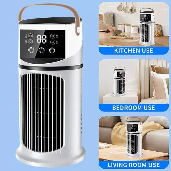 Unisex one size portable tower evaporative air cooler with LED touch display programmable thermostat and ergonomic carrying handle Stornfield