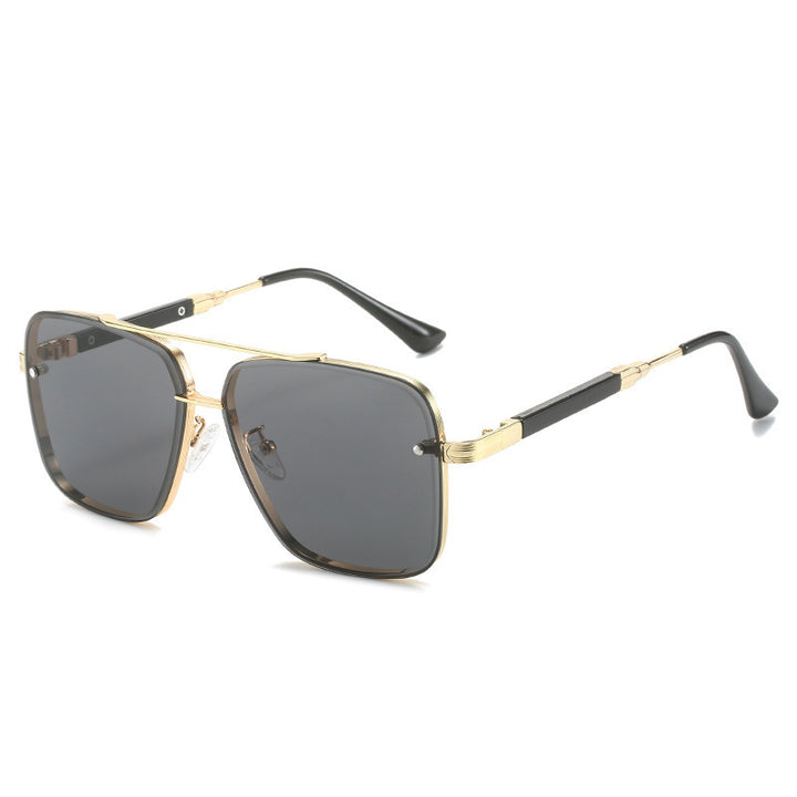 Women Geometric Oversize Sunglasses with Filigree Metal Frame Stornfield
