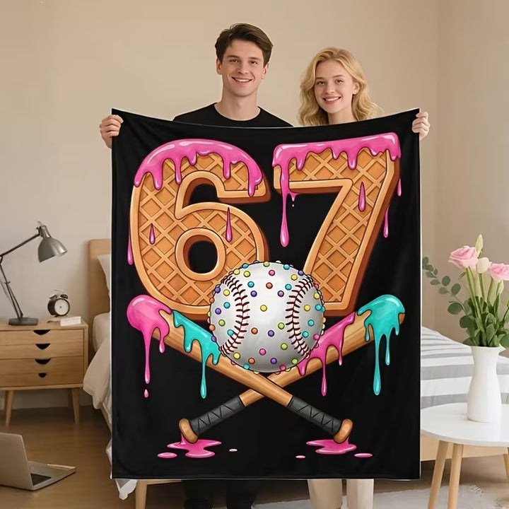 Playful Graphic Fleece Throw Blanket