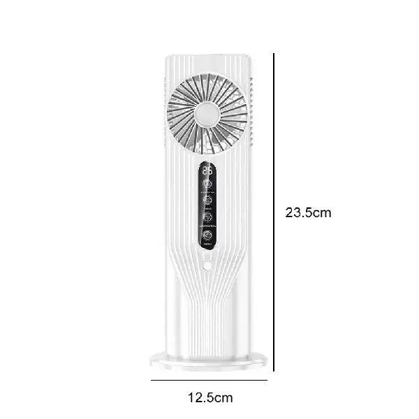 Unisex One Size Rechargeable Vertical Desktop Fan with LED Display Touch Control Adjustable Tilt Base Stornfield