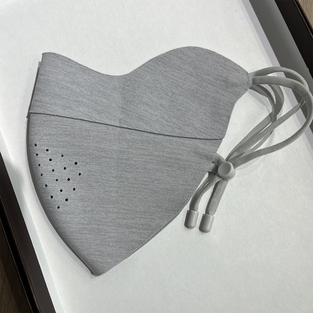 Contoured Reusable Breathable Fabric Face Mask with Adjustable Toggle Ear Loops and Micro Vent Perforations Stornfield