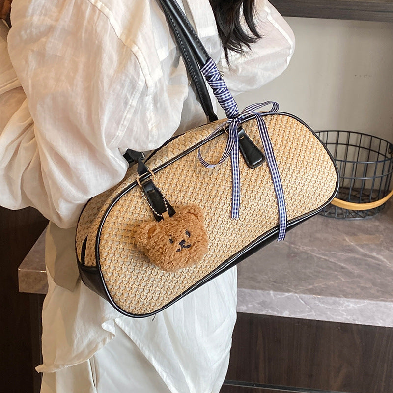 Cute Woven Straw Shoulder Bag
