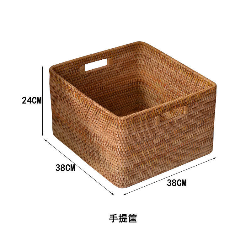 Women rectangular storage basket made of natural material Stornfield