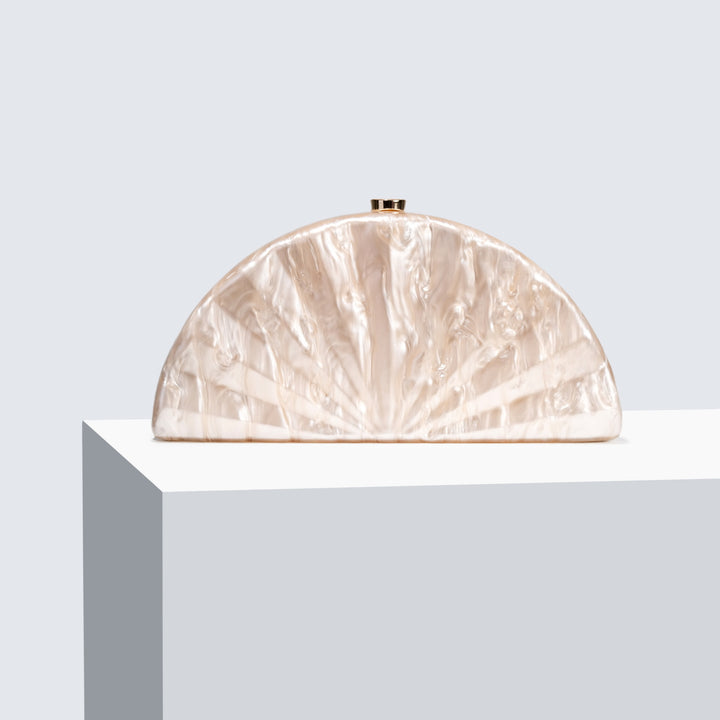 Artistic Half-Moon Clutch