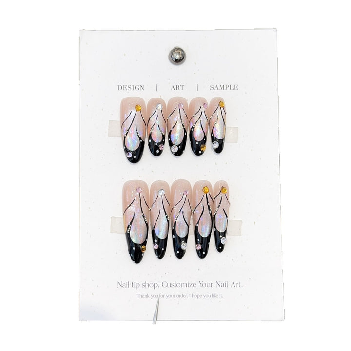 Artificial nails with artistic holographic accents Stornfield