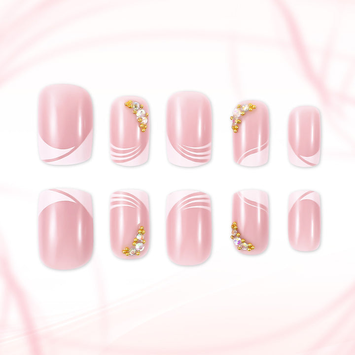 Elegant French Tip Press-On Nail Art Stornfield