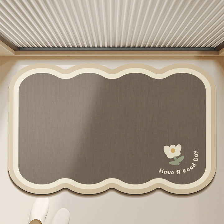 Floral Pattern Bath Mat for Bathroom
