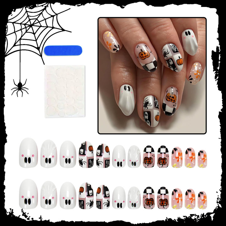 Artificial nail set with seasonal Halloween motifs Stornfield